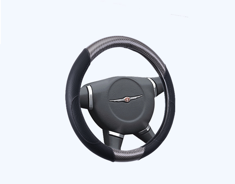 Carbon Fiber Leather PVC Universal Comfort Steering Wheel Cover 19B029C